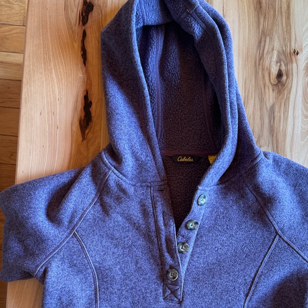 Cabela's Heathered Purple Button-Up Hoodie